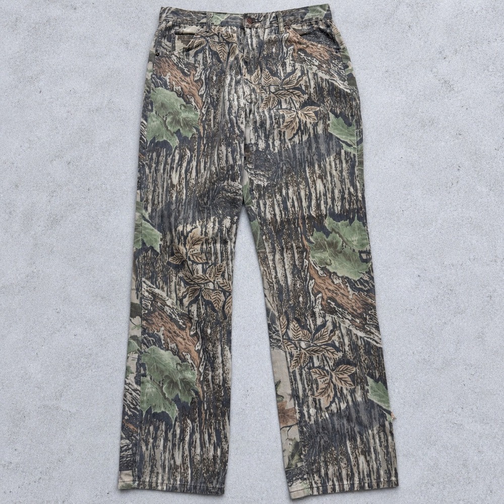 Vintage Realtree Camouflage Pants Mens 32x32 Cotton Denim Straight Leg Camo